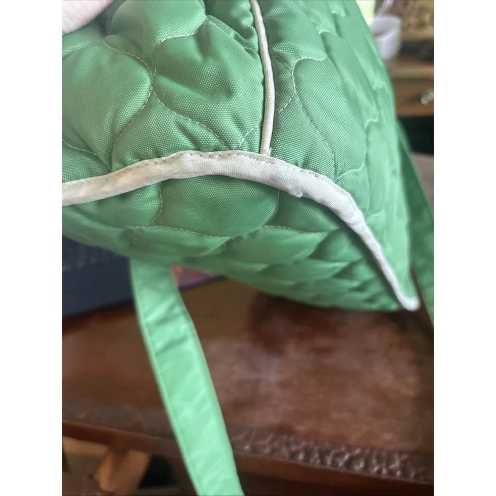 Cinda B Diaper Bag With Changing Pad‎ Quilted Nylon Verda Bonita Green Blue